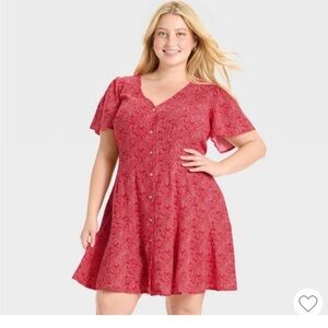 Women's Red Button-Down Dress